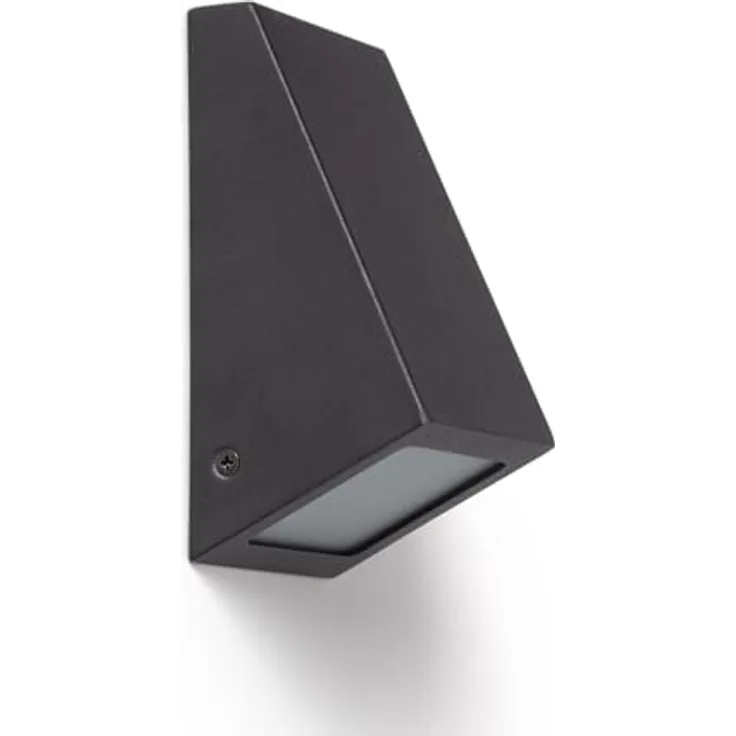 LEDKIA Wandleuchte Außen Ruzafa, Metall und Glas, schwarz, GU10 Sockel, 14 cm hoch