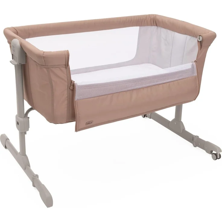 Chicco Next2Me Essential Babybett zum Anstellen, Co-Sleeping-Bett, kompatibel mit verschiedenen Betten, höhenverstellbar, gute Luftzirkulation, Matratze und Tasche inklusive, 0-6 Monate, Braun – Bild 1