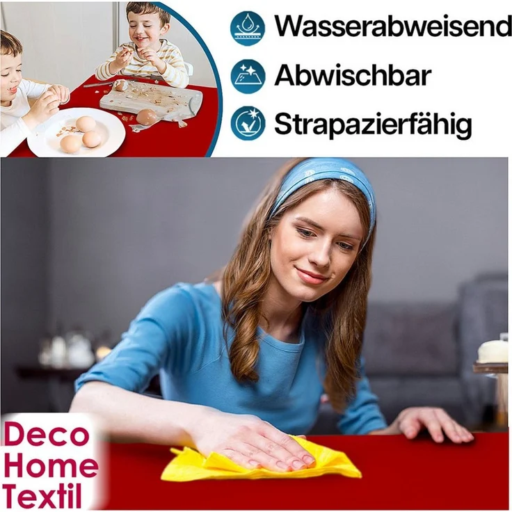DecoHomeTextil Heimtextilmanufaktur Tischdecke Partytischdecke Lackfolie Rechteckig 100x250 cm abwaschbar – Bild 2