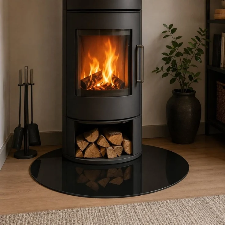 Glasplatte TERRY 70cm schwarz 8mm rund ESG Gehärtetes Glas Scheibe Bodenplatte Glasscheibe – Bild 4
