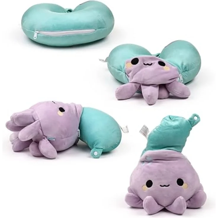 Puckator Nackenrollen Oktopus 2-in-1 Reisekissen und Plüschtier – Bild 6