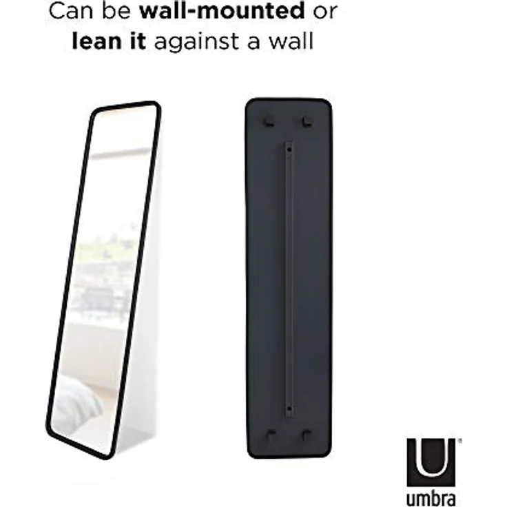 Umbra Hub Standspiegel, Ganzkörperspiegel, Garderobe, Dekospiegel, Schwarz, Spiegel, H 157 cm, 1013215-040 – Bild 7
