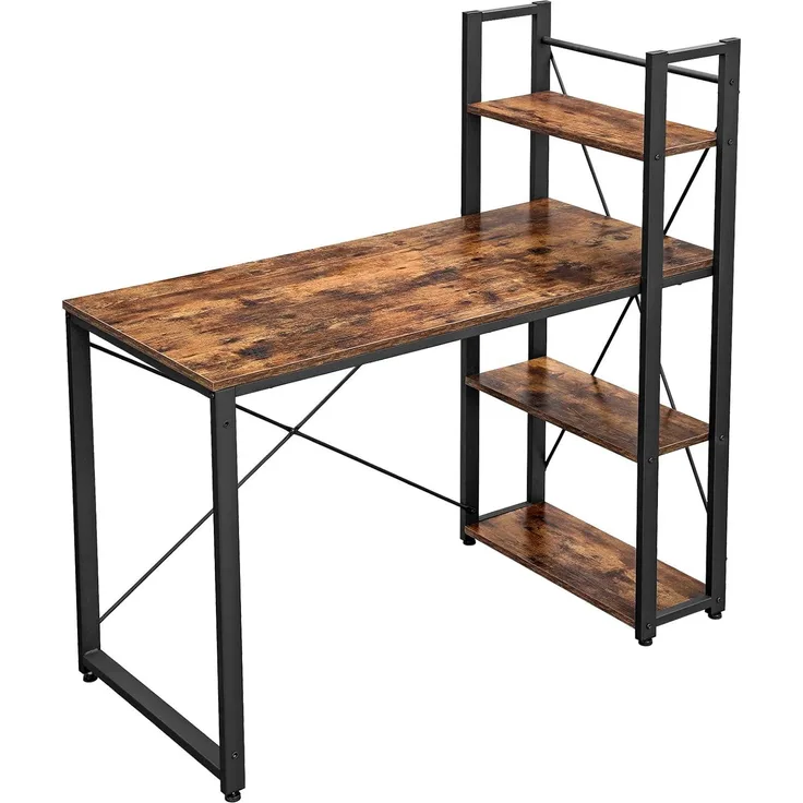 Hansiro Schreibtisch Computertisch 120 x 60 x 120 cm Vintagebraun-Schwarz