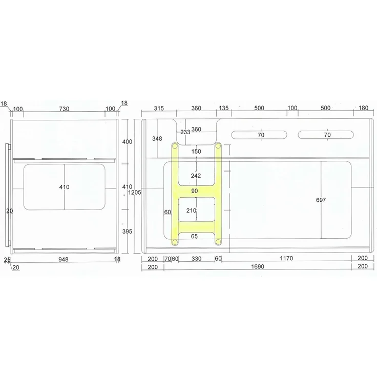 Vipack 'Luca' Halbhochbett 90x200 cm weiß, inkl. Lattenrost – Bild 2