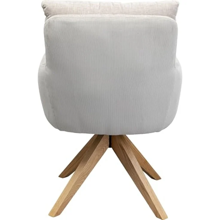 Kare Design Drehstuhl Bosse, Grau, rustikal, 49 cm Sitzhöhe, Esszimmerstuhl, Polsterstuhl, mit Armlehnen, 360 Grad drehbar, Wohnzimmer, 89 x 59 x 69 cm (H/B/T) – Bild 6