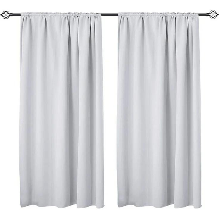 Woltu Gardine (2 St), Kräuselband für Schiene, Thermo-/Verdunklungsvorhang – Bild 4