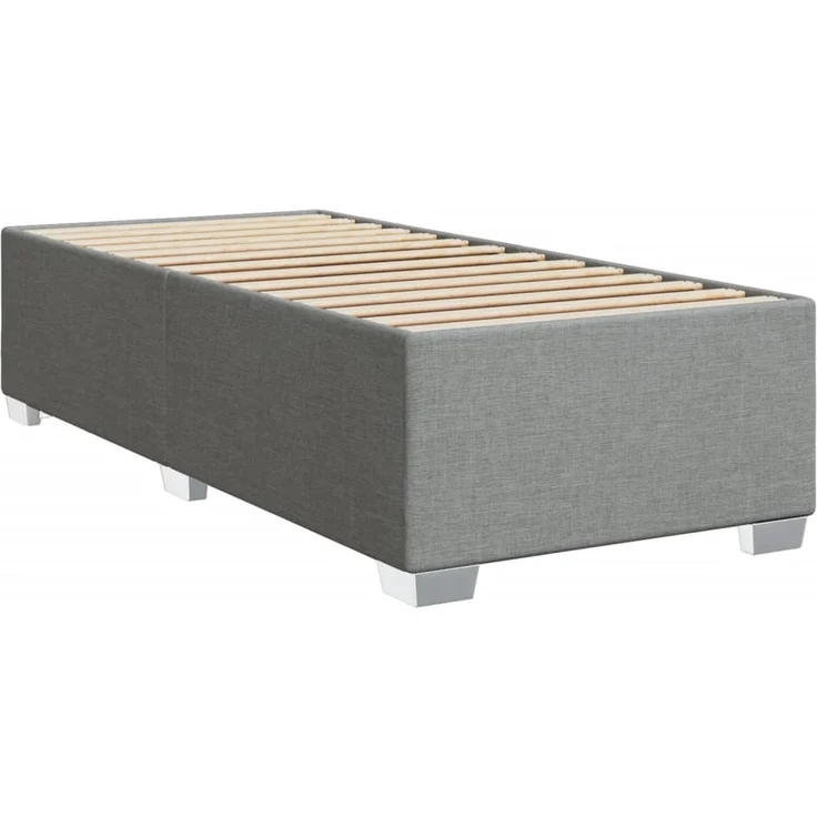 vidaXL Bettgestell ohne Matratze Hellgrau 90x200 cm Stoff 3284443 – Bild 2