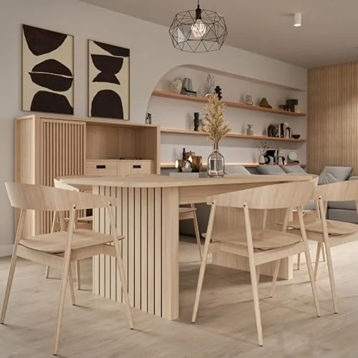 Forte JYTANA Esstisch 180, moderner Esszimmertisch, ausziehbar, Holzwerkstoff, Riva Eiche Holzdekor, 180 cm breit x 76,9 cm hoch x 90 cm tief – Bild 1