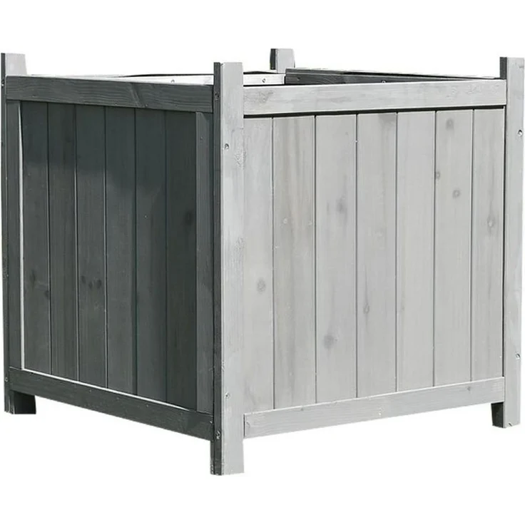 Blumenkübel Holz Pflanzkasten Blumentrog Blumentopf Blumenkübel grau – Bild 2