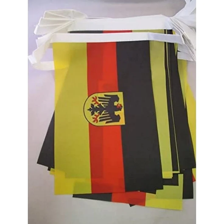 AZ FLAG Wimpelkette Deutschland mit Adler 6 m 20 Flaggen Leichtes Polyester