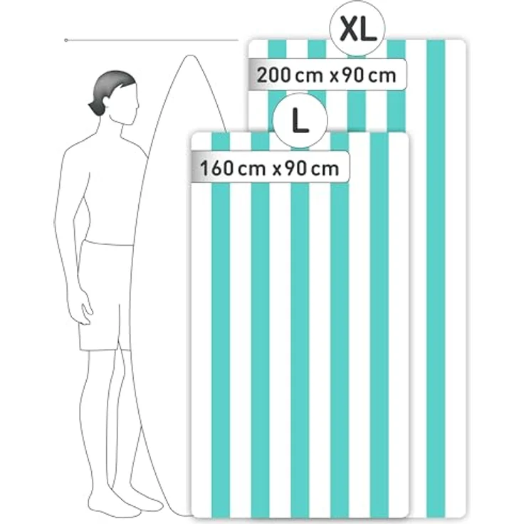 Fit-Flip Strandtuch XXL Mikrofaser, leicht und schnelltrocknend, sandfrei und schmutzabweisend, 90x200cm, recycled – Bild 4