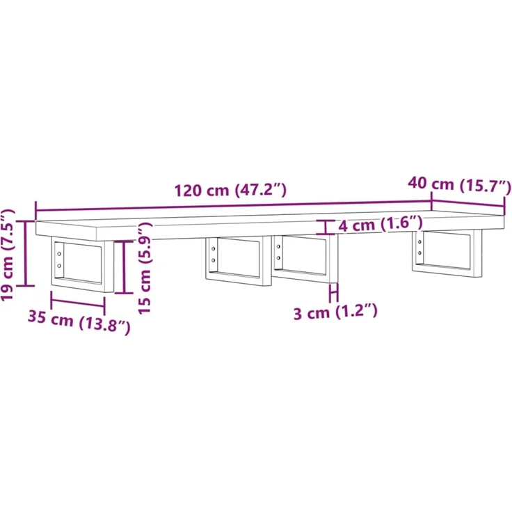 vidaXL Waschbeckenregal Wandmontage Stahl und Akazienholz 3302748 – Bild 11