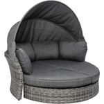 riess-ambiente Loungebett SEATTLE 195cm grau, Einzelartikel 1 Teile, Garten · Sonneninsel · Outdoor · drehbar