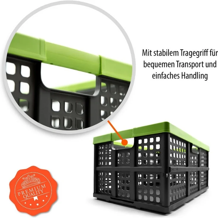 BigDean Klappbox faltbar extra groß & extrem stabil – Klappkorb ideal für Einkäufe und Transport – Einkaufskorb faltbar Made in Germany Klappbox – Bild 3