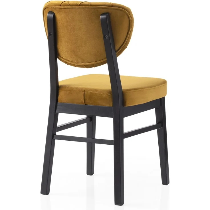 Skye Decor 'Elma - 777 V2' Stuhlset (2-teilig), Schwarz / Senfgelb, 47 x 88 x 52 cm – Bild 3
