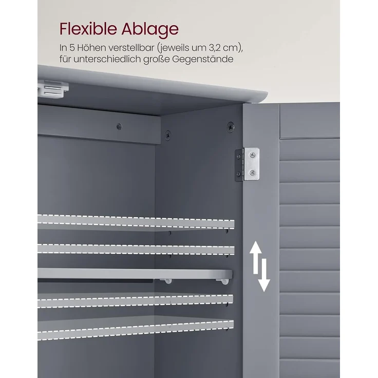 Vasagle Hängeschrank Badezimmerschrank Wandschrank, 20 x 60 x 70 cm – Bild 6