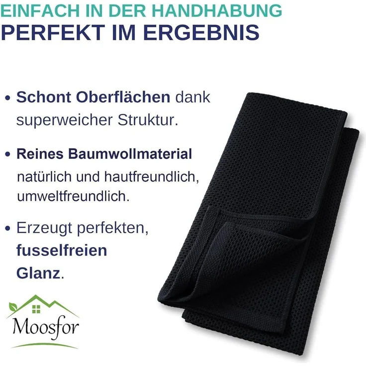 Schwarze Geschirrtücher Baumwolle 4er Set 32x72cm Weich Saugfähig – Bild 4