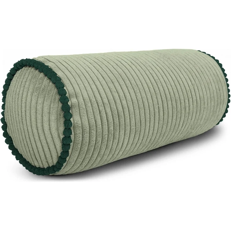Amilian Nackenkissen Nackenrolle 15x40 cm Bettrolle Cord-Optik, Nackenrolle mit Bezug, 1-tlg, Nackenrolle inklusive Füllung und abnehmbarem Bezug, mit kontrastfarbener Paspel und abnehmbarem Bezug – Bild 1