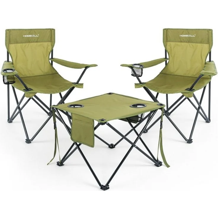 HOMECALL Campingstuhl Campingtisch mit Stühlen Klappstuhl Camping Faltstuhl Picknicktische (Set), Faltstuhl Campingstuhl mit Tisch Klapptisch mit Stühlen – Bild 4