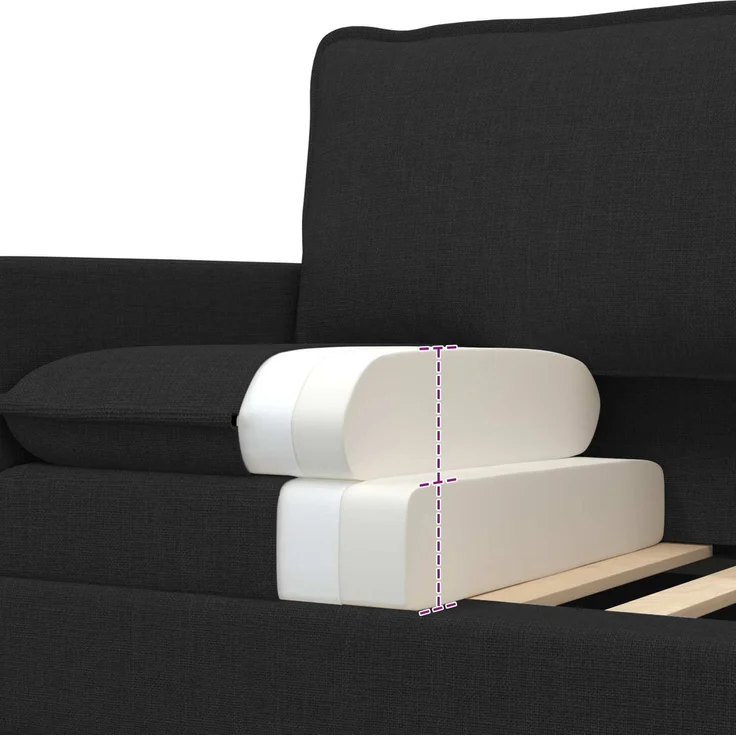 vidaXL Sofa Set 2 stk. Schwarz Stoff 3417019 – Bild 6