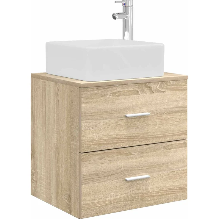 vidaXL Wandmontierter Waschbeckenunterschrank Sonoma-Eiche 890288 – Bild 2