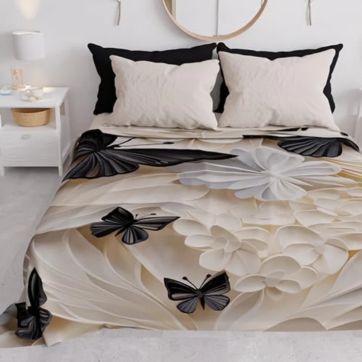 PETTI Artigiani Italiani - Tagesdecke für Einzelbett, Frühling und Sommer, leichte Decke für Einzelbett, Mariposa 5, 100% Made in Italy – Bild 2