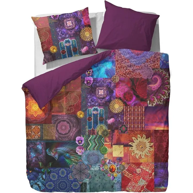 Essenza Baumwolle Satin Bettwäsche Delhi purple, 200 cm x 200 cm