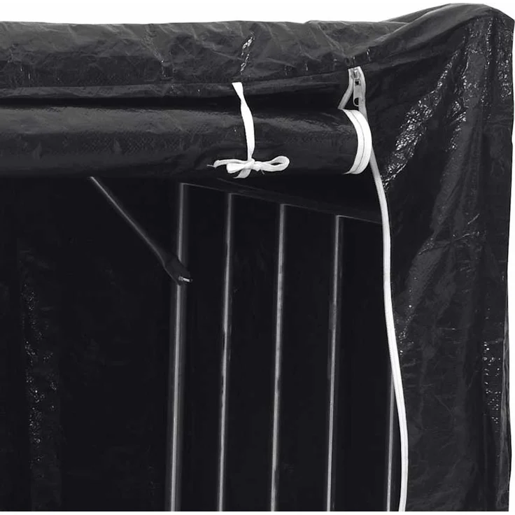 vidaXL Brennholzregal mit Regenschutz 151x40,5x110,5 cm Stahl Verzinkt 4104940 – Bild 10