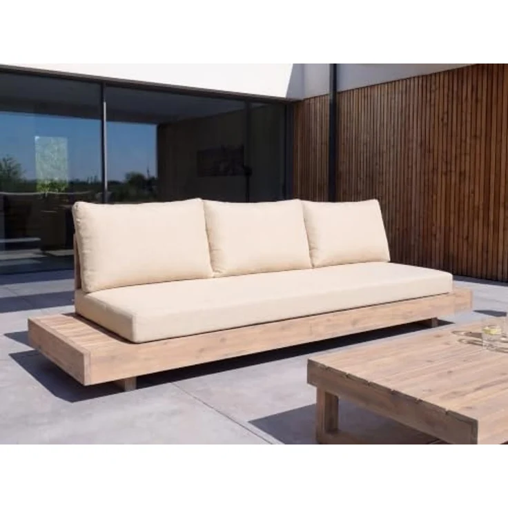 Gartensofa 3-Sitzer MARETTIMO zertifiziertes Akazienholz Beige – Bild 2