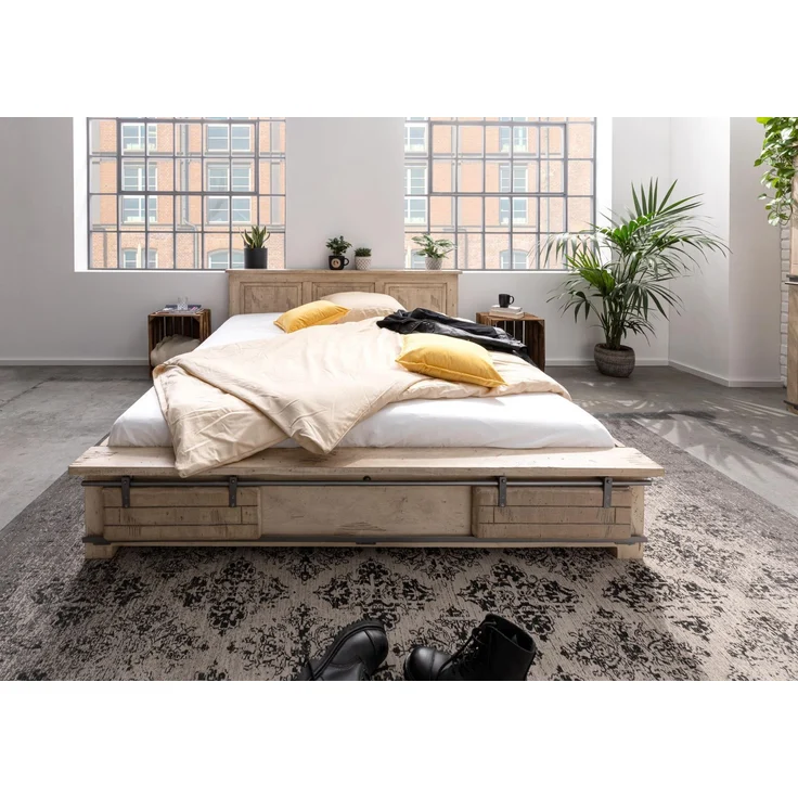 Bett Mango 180x200 whitewash lackiert RAILWAY #342 – Bild 3