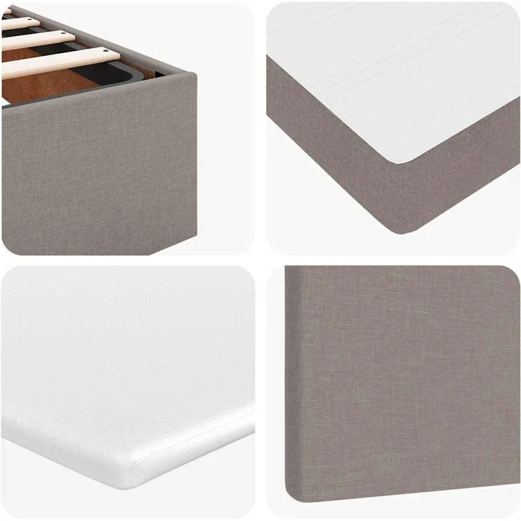 vidaXL Ottoman-Bett mit Matratze & LEDs Taupe 100x200 cm Stoff 3313903 – Bild 12