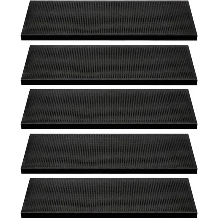 BigDean Stufenmatte Stufenmatten Set aus Gummi - 75x25cm - mit Winkelkante, Eckig, Höhe: 3 mm, Rutschhemmend, Wetterfest, Abriebfest, Leicht zu reinigen – Bild 3