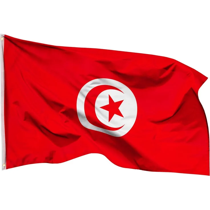 PHENO FLAGS Tunesien Flagge 90x150 cm - wetterbeständige Fahne mit Messingösen, 100% Polyester, robuste Doppelnaht & in lebendigen Farben - ideal für Flaggen-Liebhaber