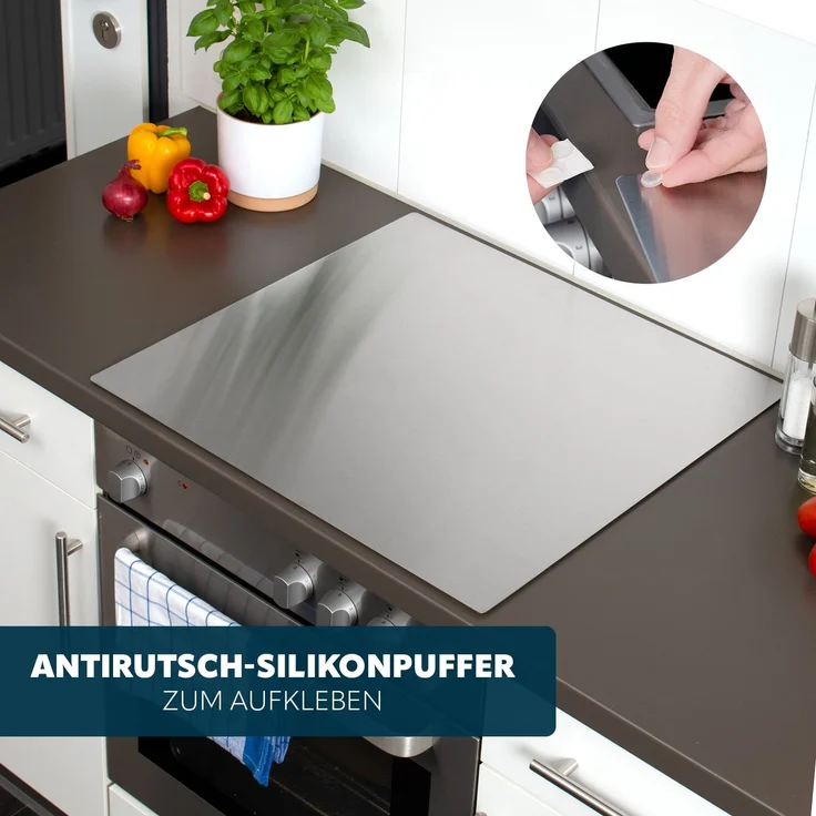 Herdspritzschutz 2in1 aus Edelstahl // ca. 59 B x 56,5 H cm // Wandblende Wandschutz – Bild 5