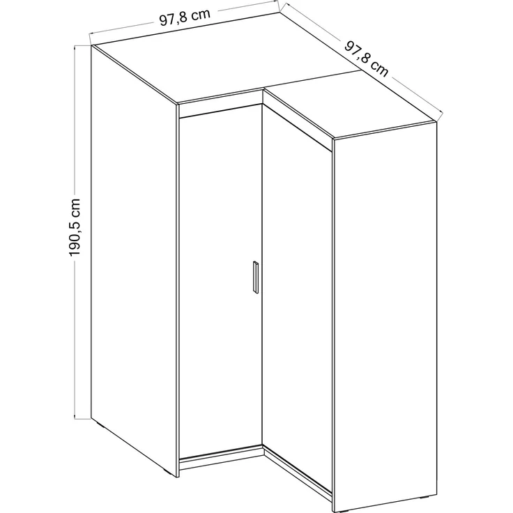 AX LIVING Eckschrank Eiche Sonoma Storicos Schrank 97,8 x190,5 x97,8cm – Bild 4