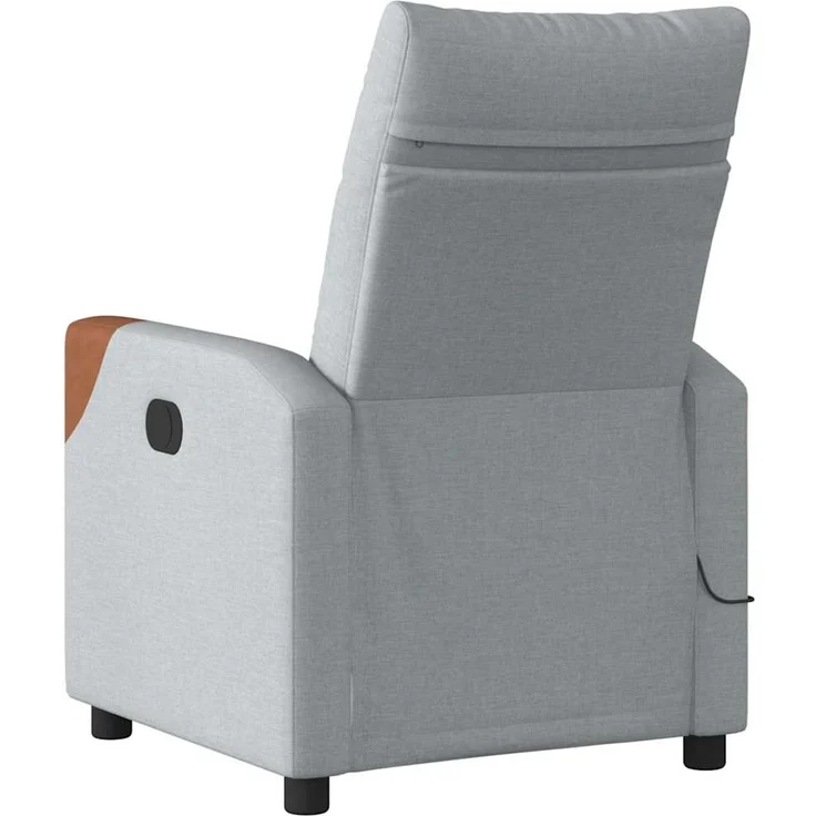 vidaXL Massagesessel Elektrisch Hellgrau Stoff 3323998 – Bild 6