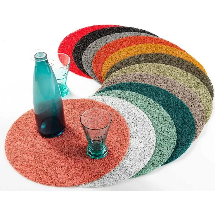 Macosa Home Platzset 4er Set rund abwischbar PVC 38 cm Tischset Platzmatte Tischset, (Grün Minze Taupe Schwarz oder Weiß, Platzmatte Tisch-Unterlage), Kunststoff Platzsets abwischbar Tischdeko Tischmatte – Bild 3