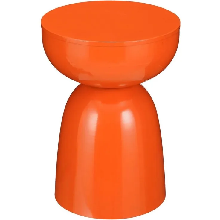 MICA Decorations Elliot Beistelltisch – Beistelltisch Rund H45 x Ø32 cm – Wohnzimmer Tisch oder Nachttisch – Eisen mit Pulverbeschichtung – Orange