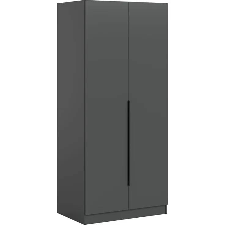 Kleiderschrank 2-türig (B/H/T: 80x180x52 cm) in anthrazit