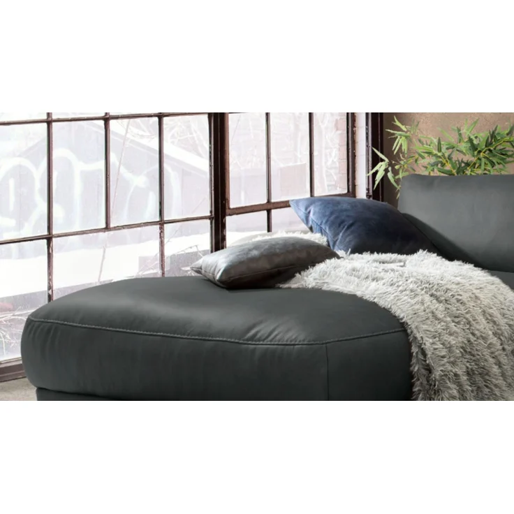 KAWOLA Sofa LOLA Ecksofa Leder schwarz mit motorischer Relaxfunktion Recamiere links 82 x 178 x 233 cm – Bild 4
