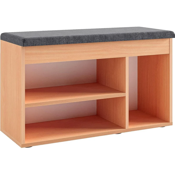 KOMTO Schuhbank Mit Sitzfläche Schuhregal Bank mit Stauraum Schuhschrank mit Sitzbank, für 6 bis 8 Paar, Spanplatte, Sofia 100 x 48 x 32 cm – Bild 8