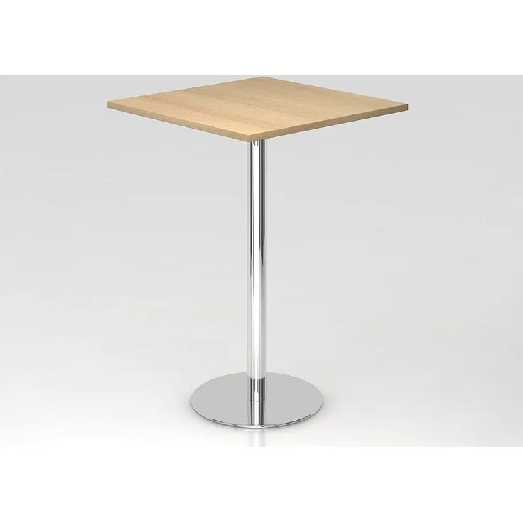 Stehtisch STH08 80x80cm, Eiche / Silber
