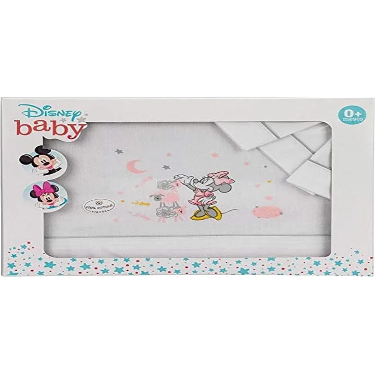 Interbaby MN003-18 Disney Baby-Krippe Laken Minnie Mouse Weiss/Blau