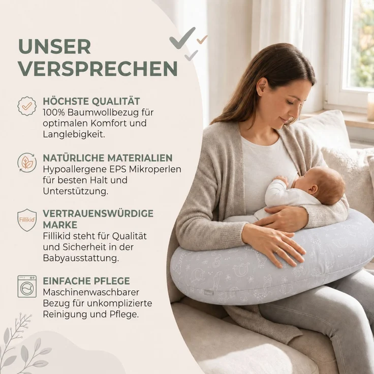 Fillikid Stillkissen Stillkissen EPS Mikroperlen 190 cm Exklusiv – Bild 8