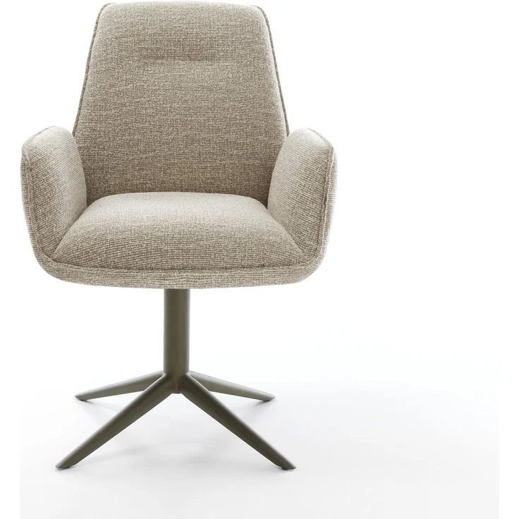 Drehstuhl Zoa-Flex Webstoff Soft Beige Fußkreuz Effektfinish Titan 360° drehbar Wippfunktion Taschenfederkern – Bild 2