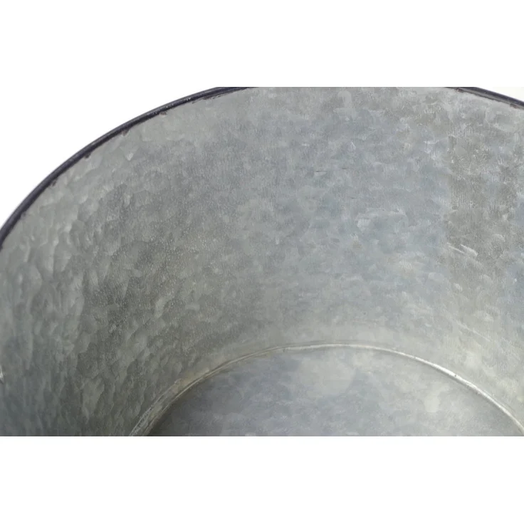 Kobolo Blumentopf Pflanzgefäß rund aus Metall mit Seilgriffen S/3 – Bild 3