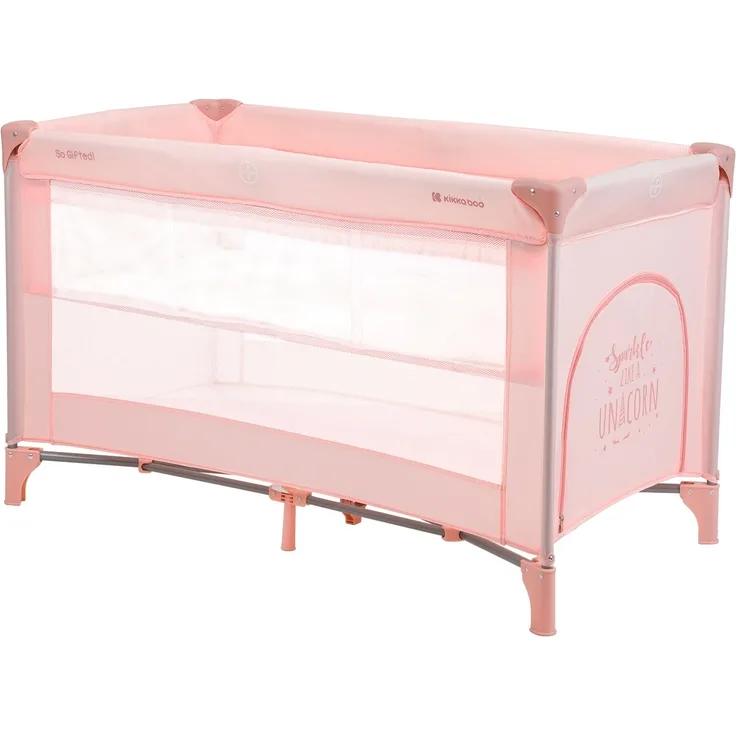 Kikkaboo Reisebett, Laufstall So Gifted 2 Ebenen Matratze, Tragetasche, Öffnung rosa pink