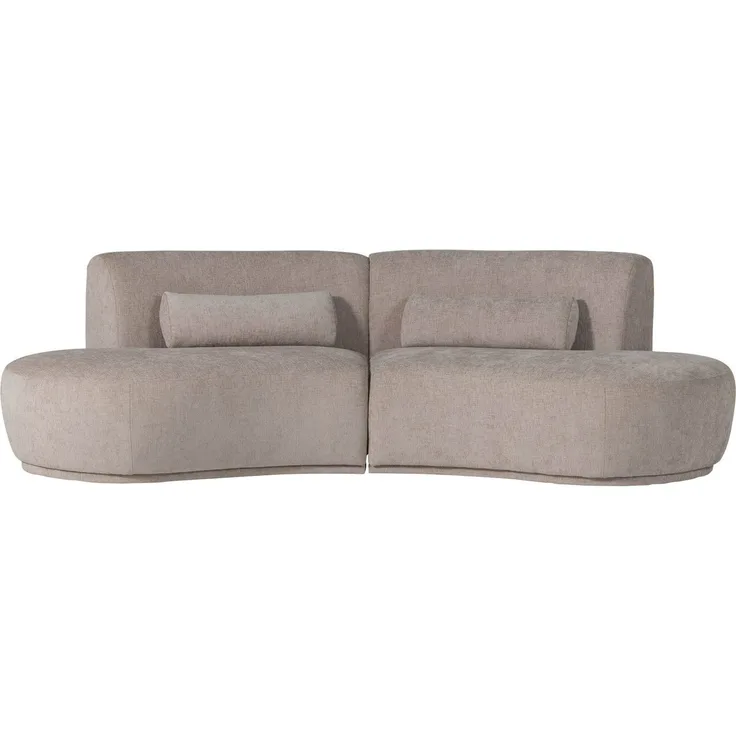 Sofa Batavier 4-Sitzer aus Webstoff, modern halbrund, sandfarben, großzügiges Familiensofa