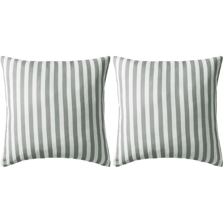 vidaXL Gartenkissen 2 Stk. Streifenmuster 45 x 45 cm Grau 132309 – Bild 1