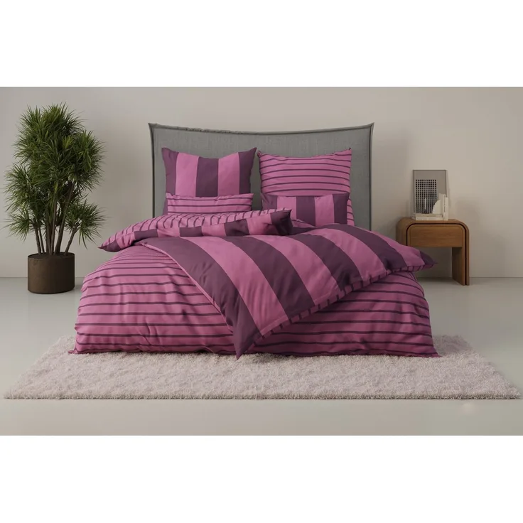 OTTO home Bettwäsche Sari, Linon, 2 teilig, in verschiedenen Qualitäten, moderne Bettwäsche mit Streifen